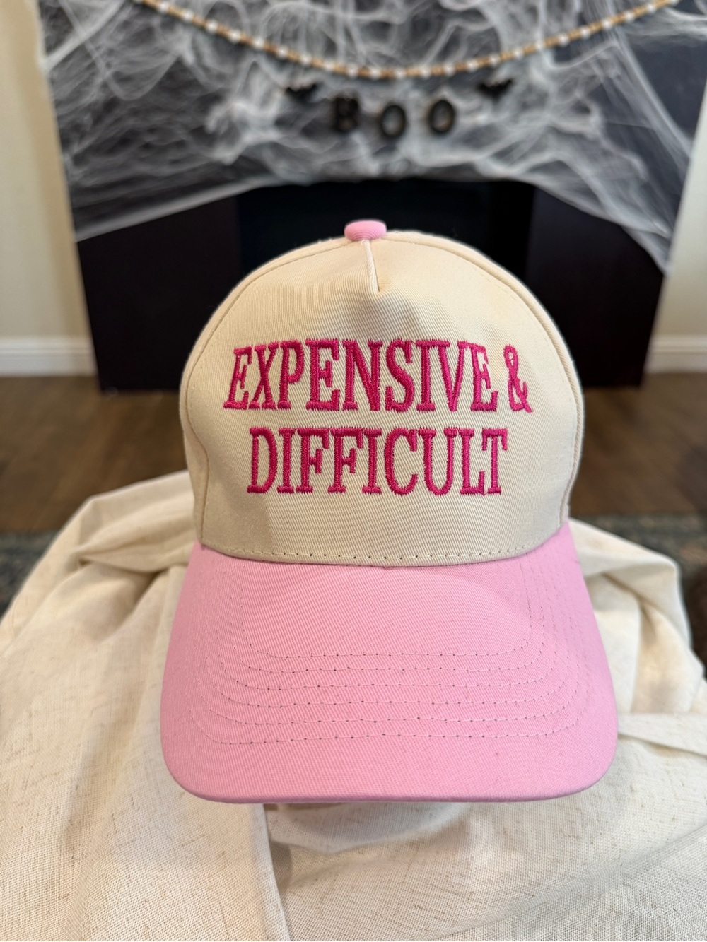 Expensive & Difficult Pink-Tan Two-Tone Baseball Cap